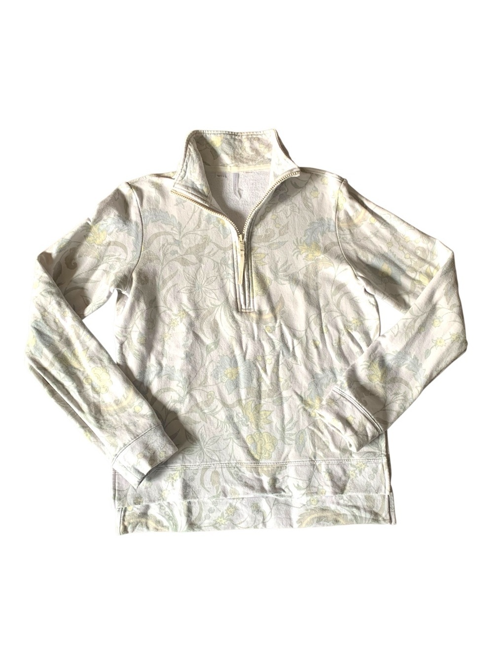 TravisMathew Floral Quarter Zip Pullover Womens Small Modal Cotton Sweater